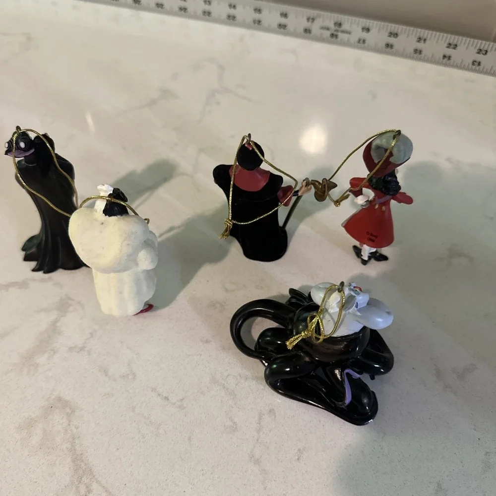 Disney Villains Ornament Set Storybook Figurines Ursula Hook Cruella Jafar 5 Pcs